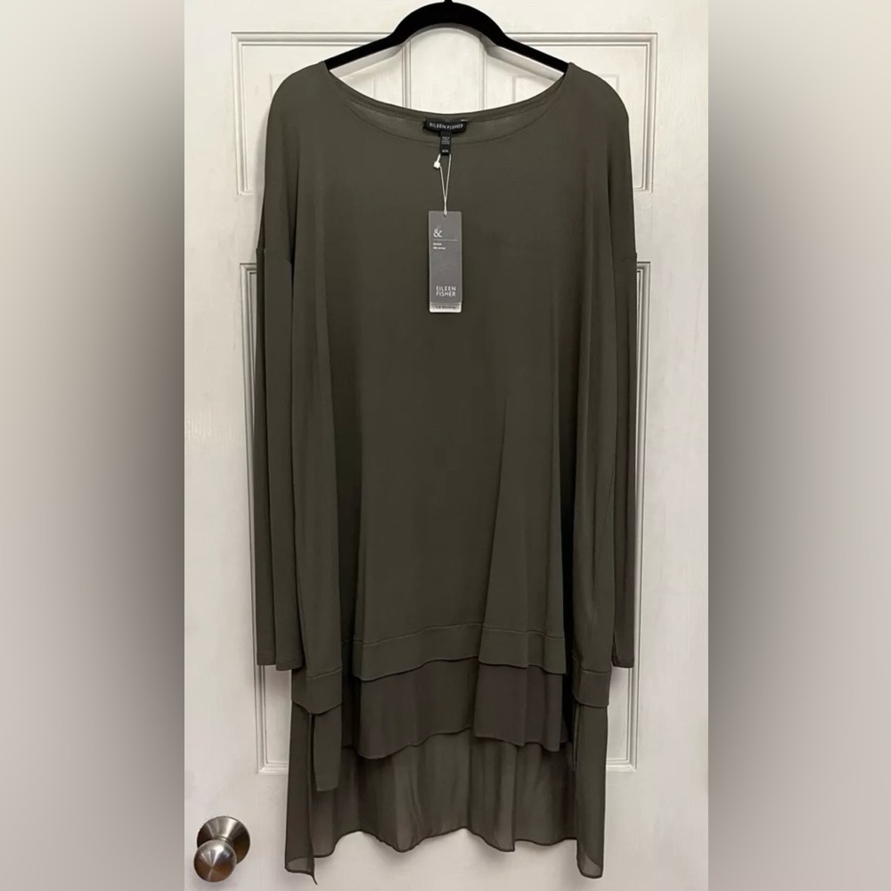NWT Eileen Fisher Stretch Silk Jersey Tunic